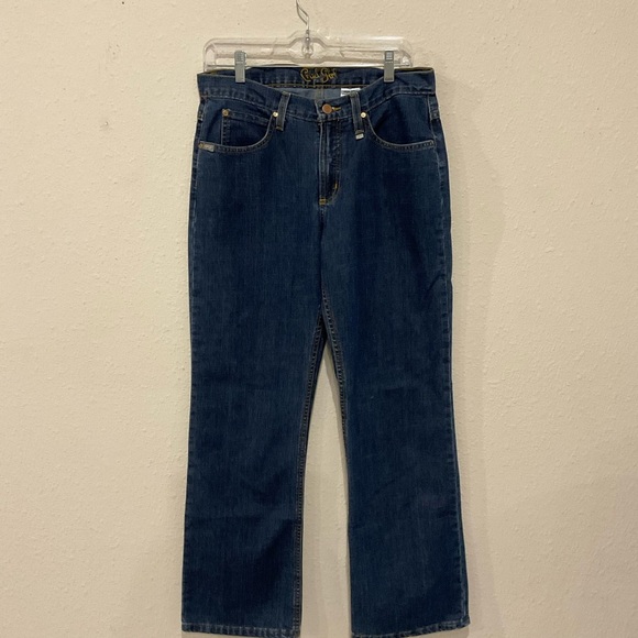 Cruel Girl Jeans Relaxed Dark Wash Bootcut 5-pocket 90s Junior’s Size 9 Short - Picture 1 of 13